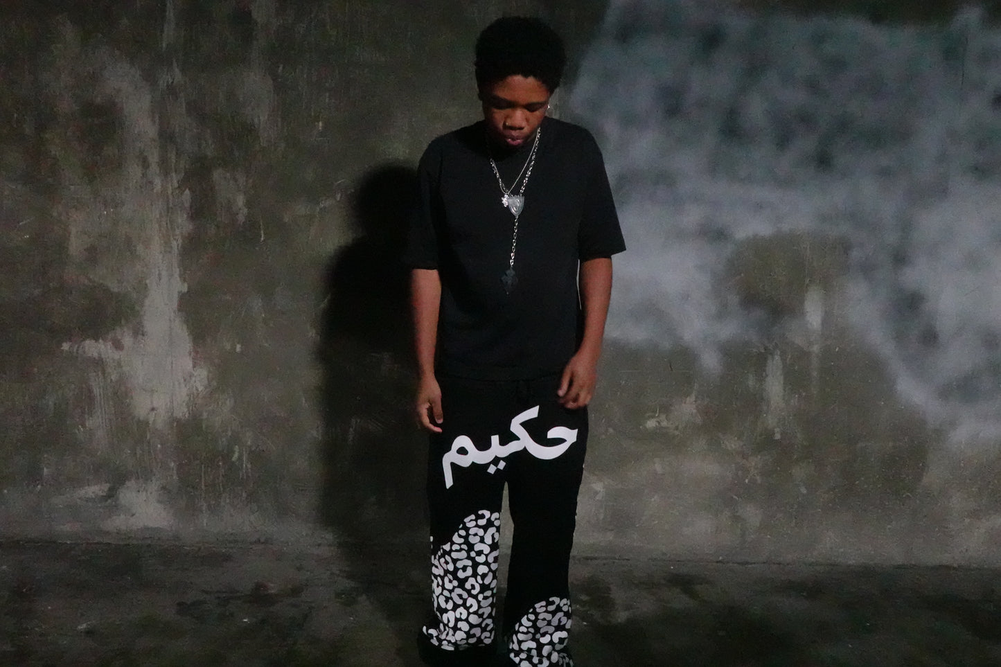 Black Leopard Sweatpants